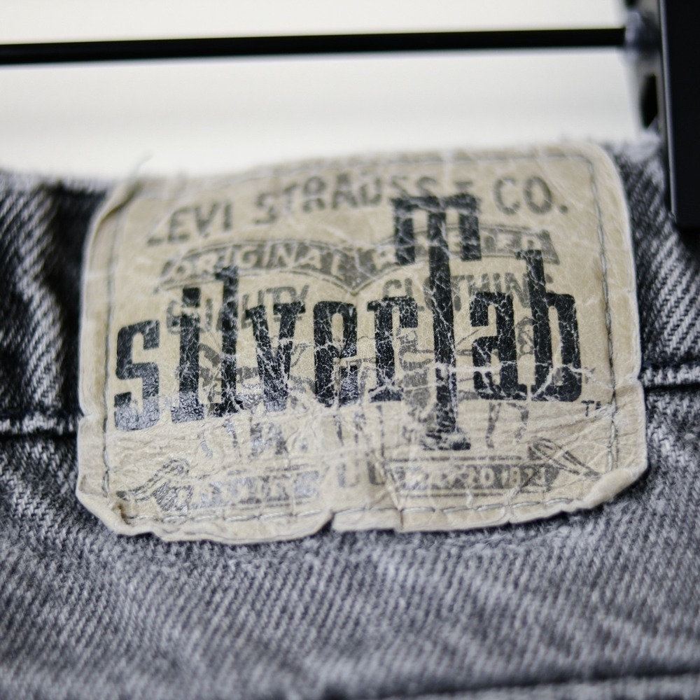 Vintage Levi's SilverTab Loose‎ Jeans 34x34 (31x32) Black Gray Y2K Baggy Skater - Picture 2 of 16